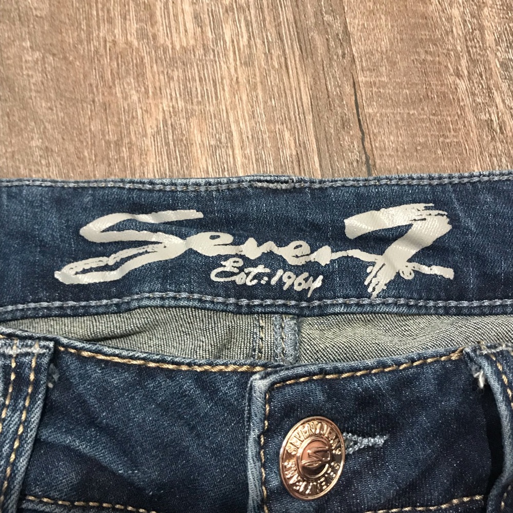 Seven7 Distressed Rhinestone Embellished Jeans 4 - Picture 5 of 8